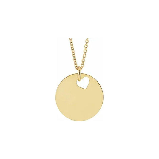 Heart Disc Necklace - Elisha Marie Jewelry