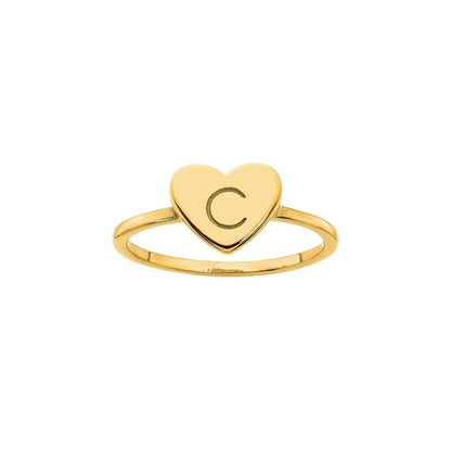 Initial Heart Signet Ring - Elisha Marie Jewelry