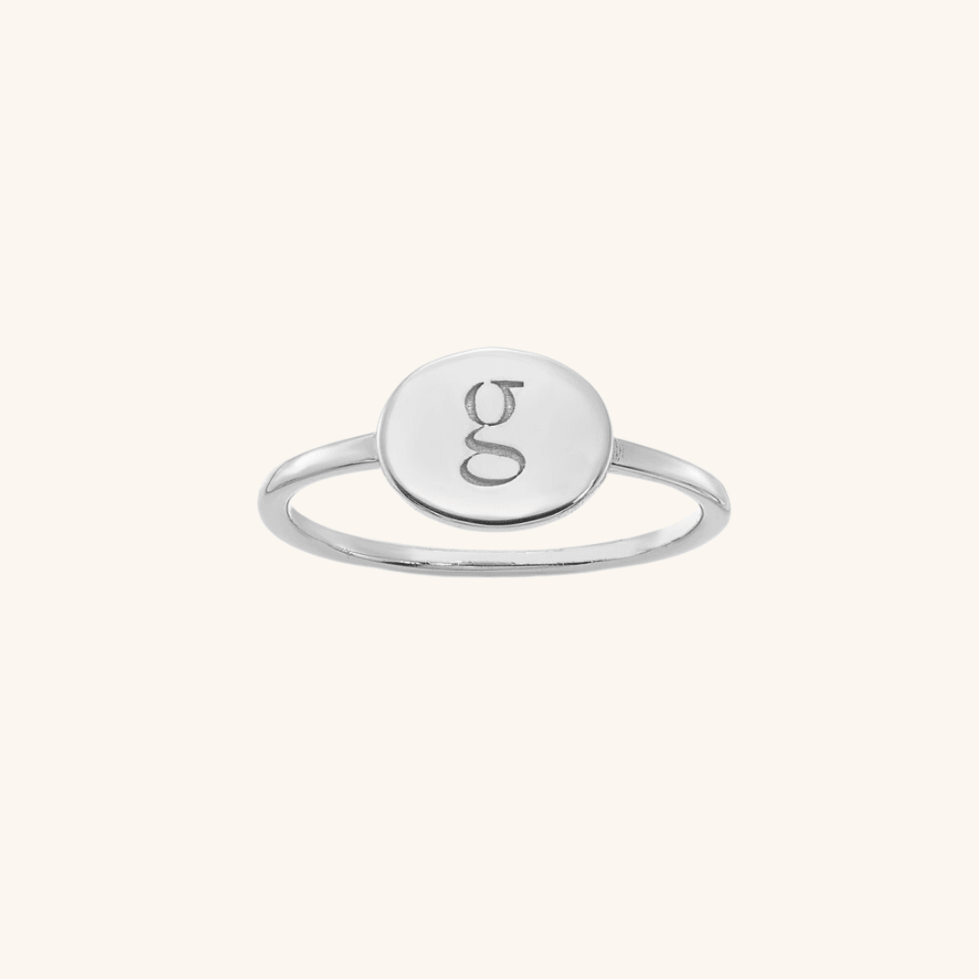 Initial Oval Signet Ring - Elisha Marie Jewelry