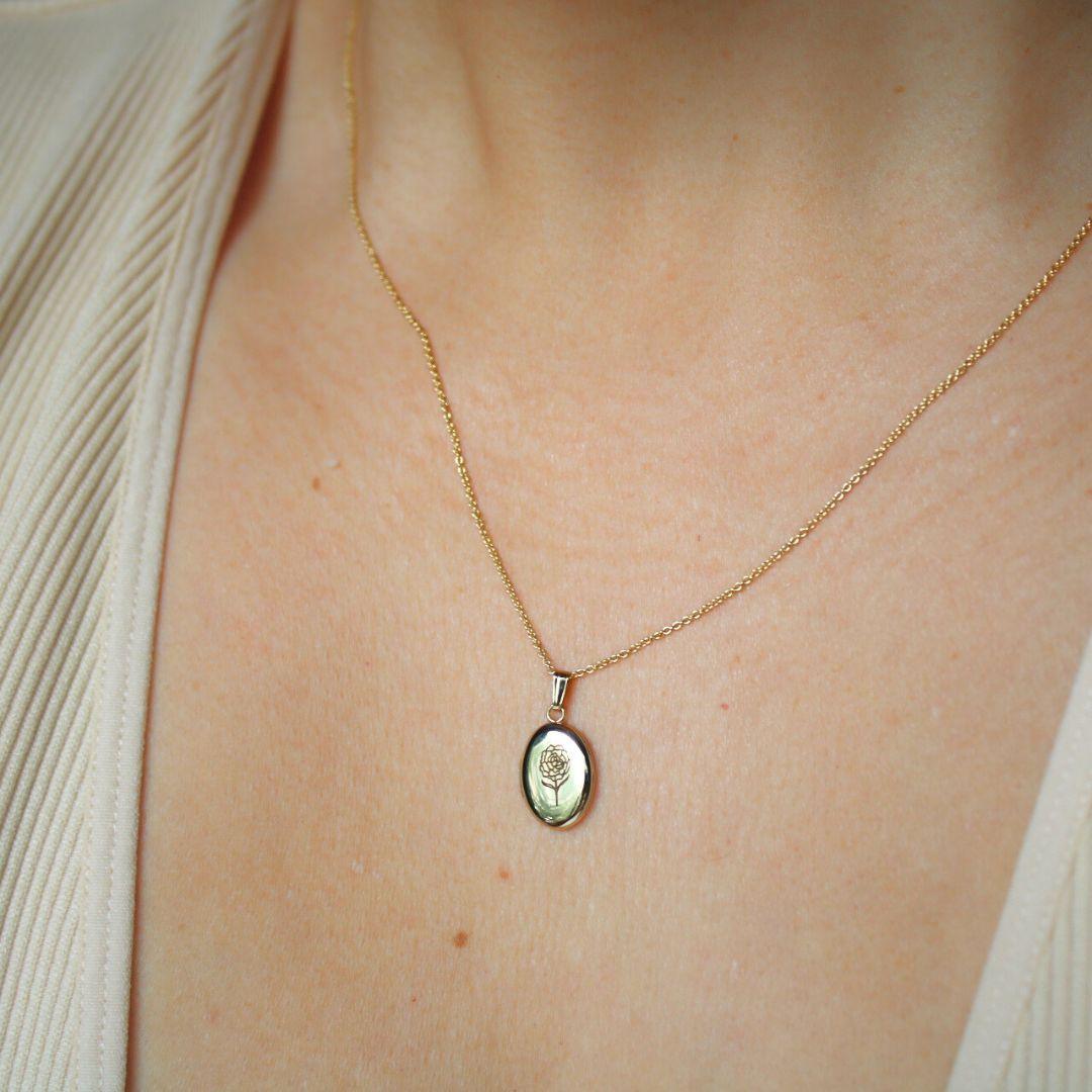 Oval Locket Necklace - Elisha Marie Jewelry