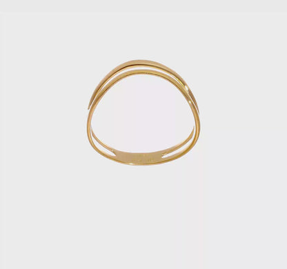 14K Double Wave Stack Ring