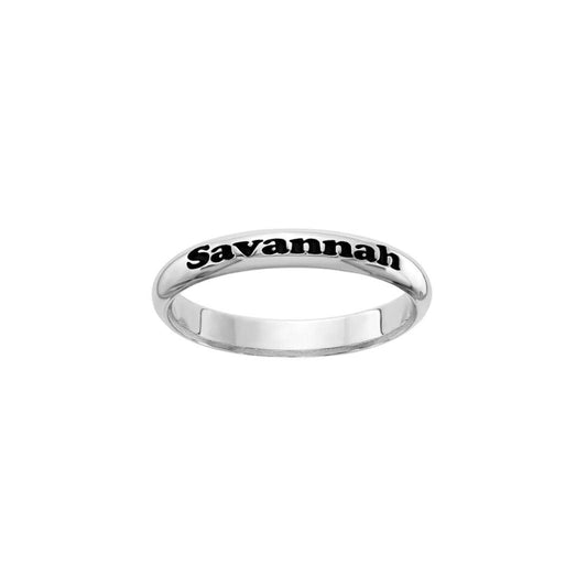 Silver Stackable Name Ring - Elisha Marie Jewelry