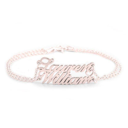 Two Name Bracelet With Heart - Elisha Marie Jewelry