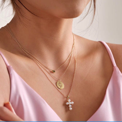 Youth Pearl Cross Necklace