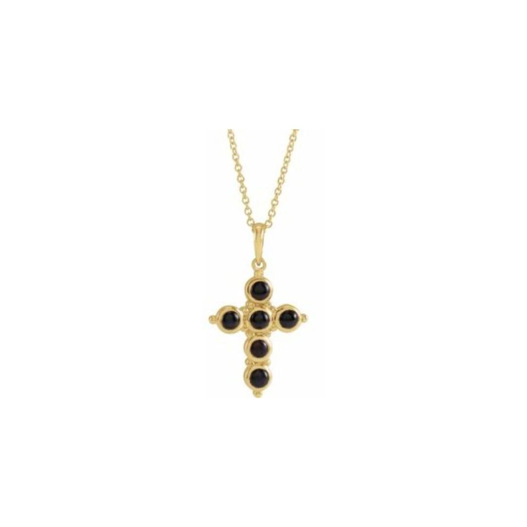 Onyx Cross Necklace