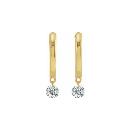 Drilled Diamond Hinged Hoop Earrings - Elisha Marie Jewelry