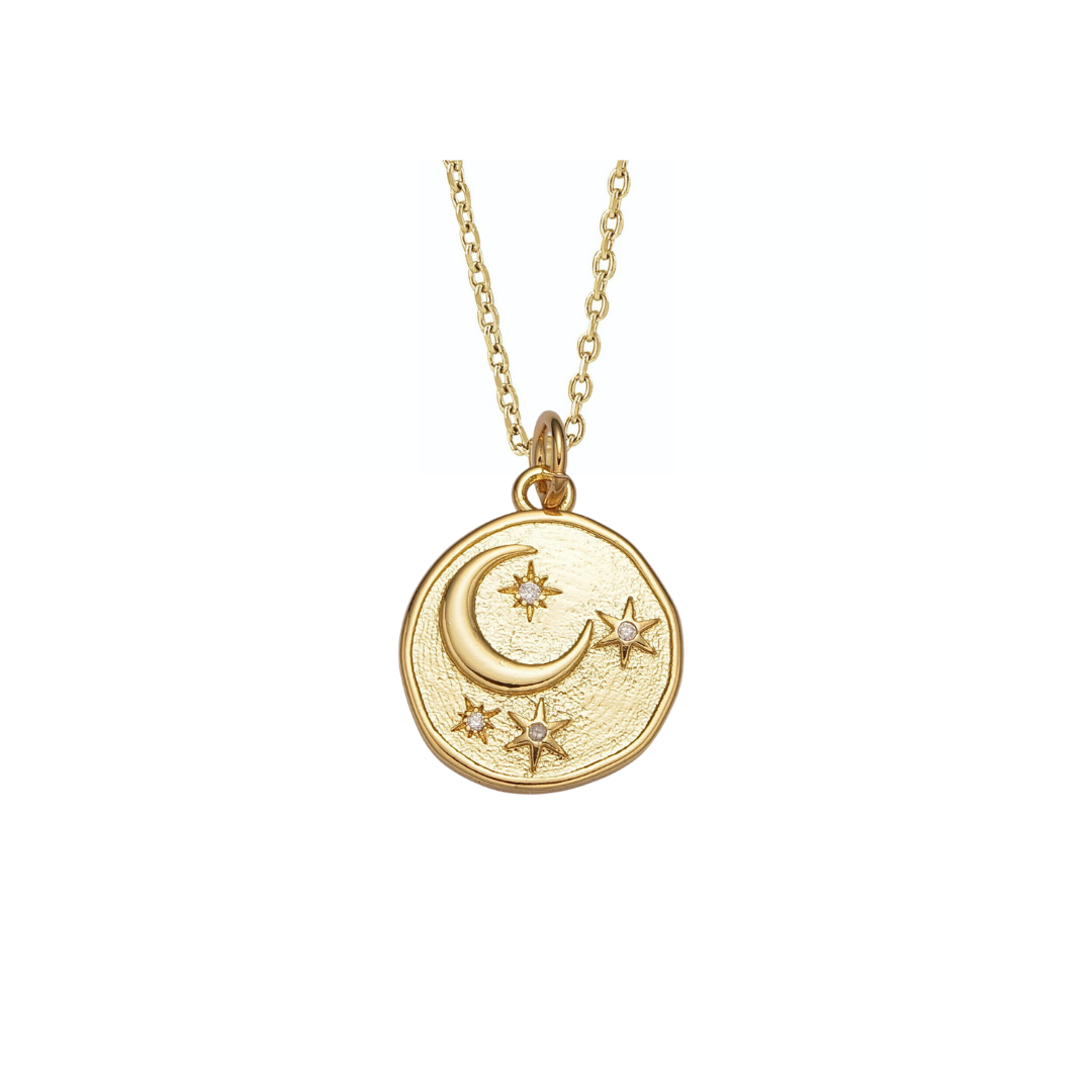 Crescent Moon Star Necklace