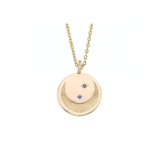 Crescent Moon Medallion Necklace