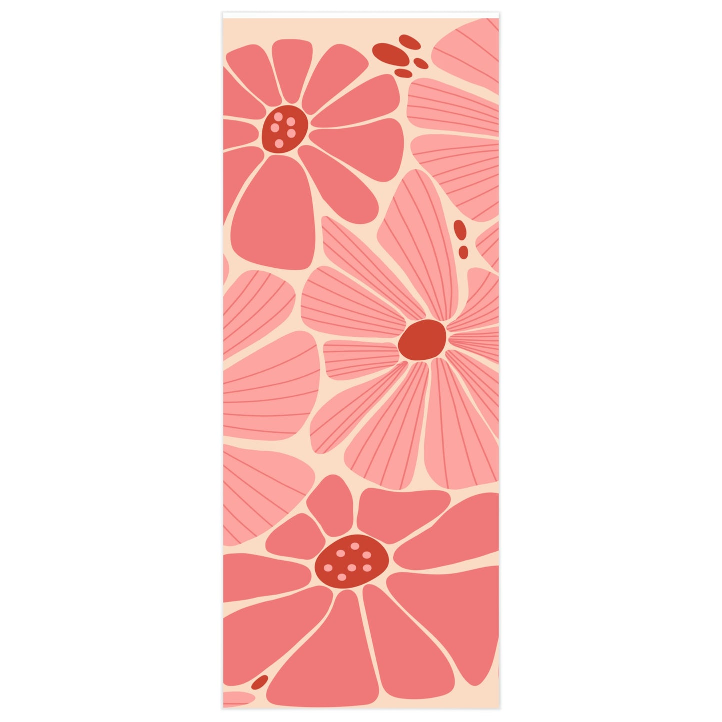 Retro Pink Floral Pattern Wrapping Paper