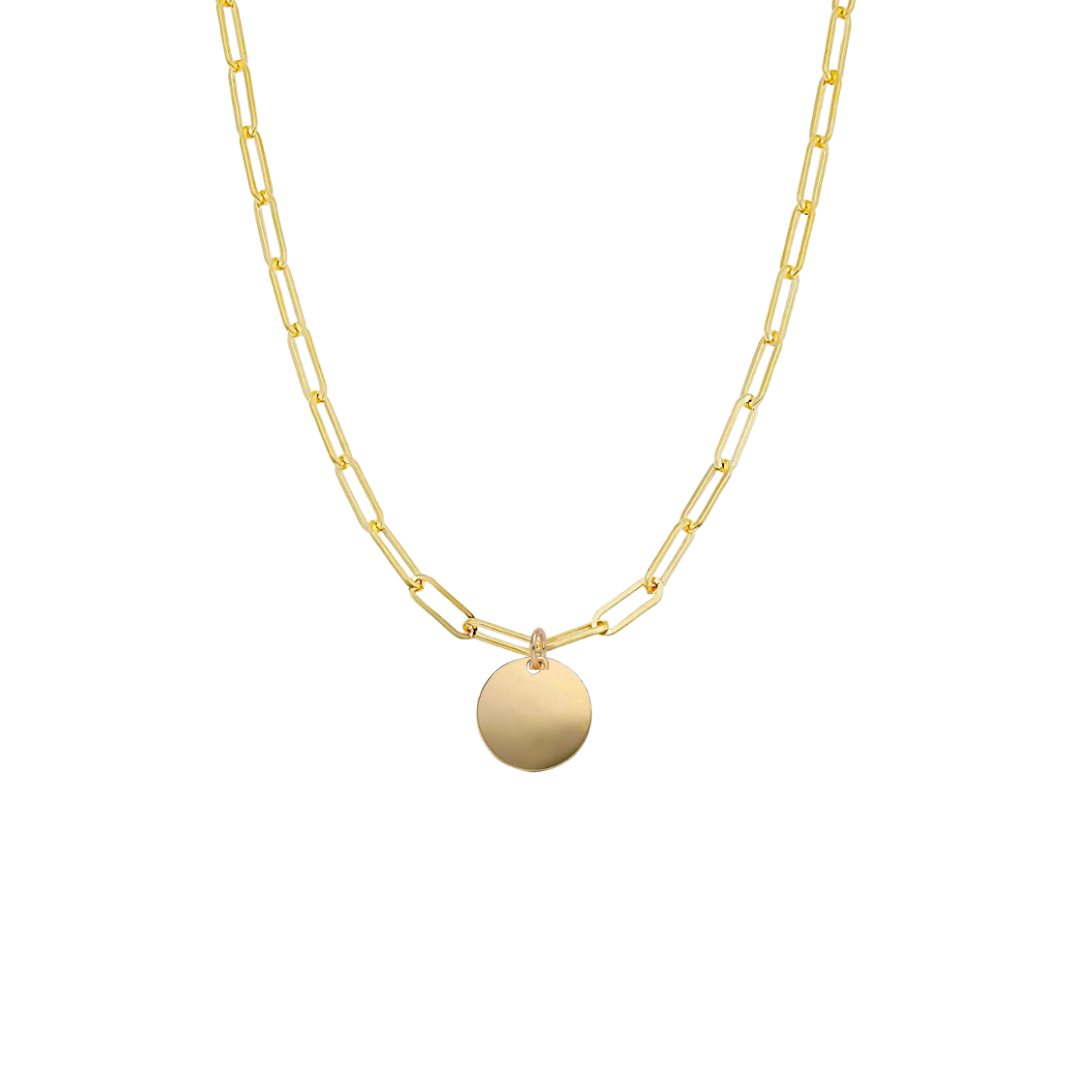 Gold Moon Paperclip Necklace