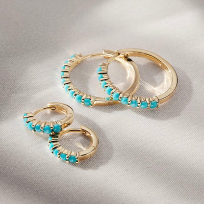 Turquoise Huggie Earrings
