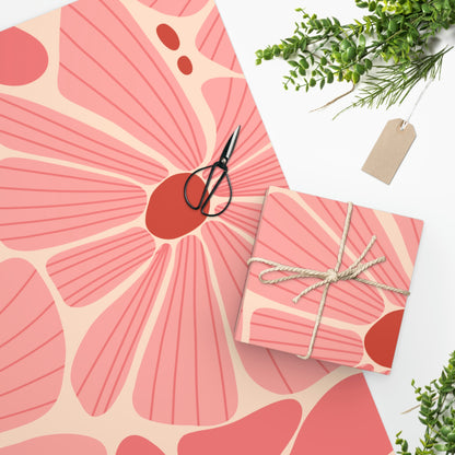 Retro Pink Floral Pattern Wrapping Paper