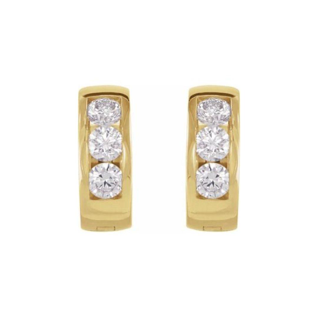 Diamond Hinged Hoop Earring - Elisha Marie Jewelry