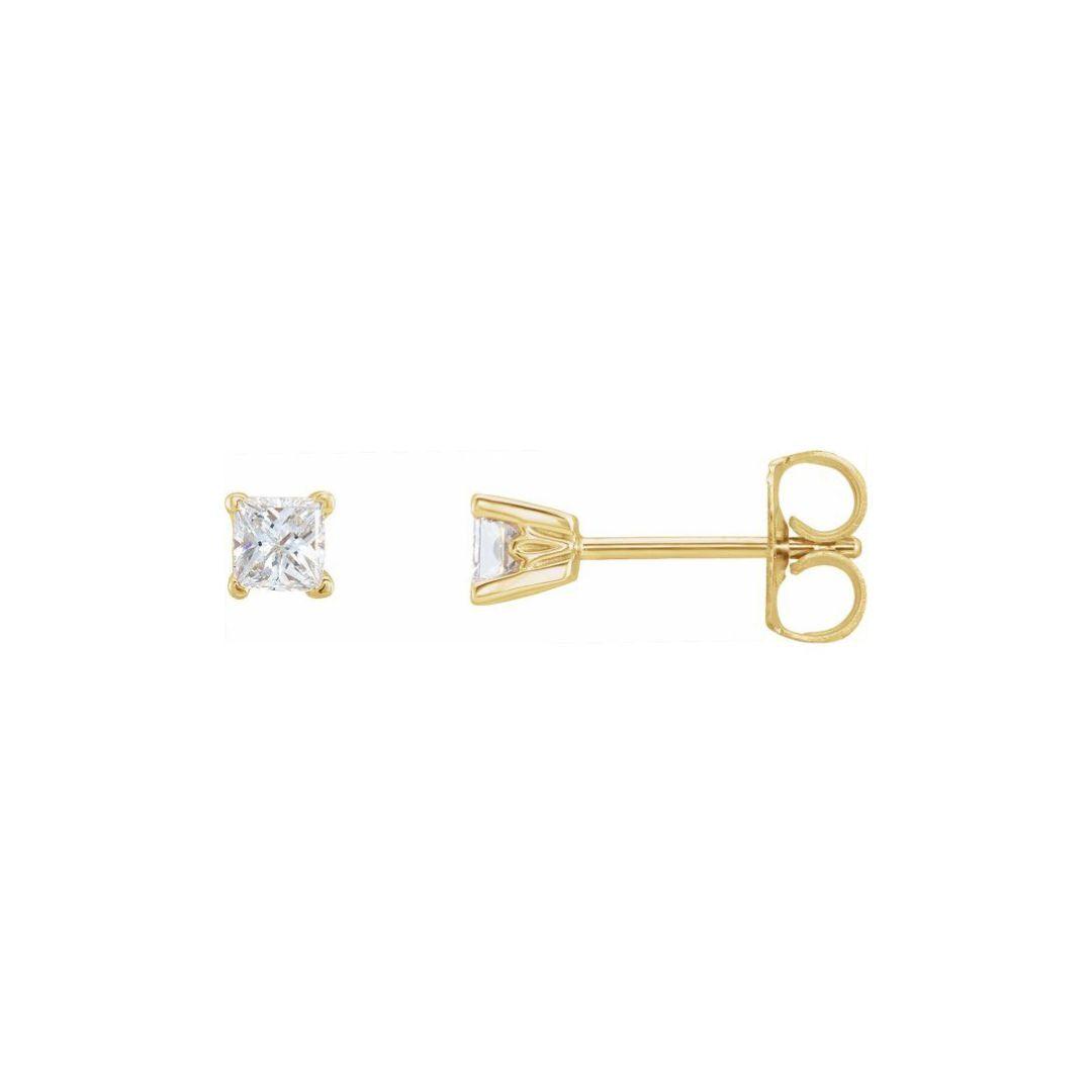 Diamond Square Stud Earrings - Elisha Marie Jewelry