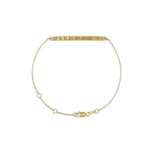 Engravable Bar chain bracelet - Elisha Marie Jewelry