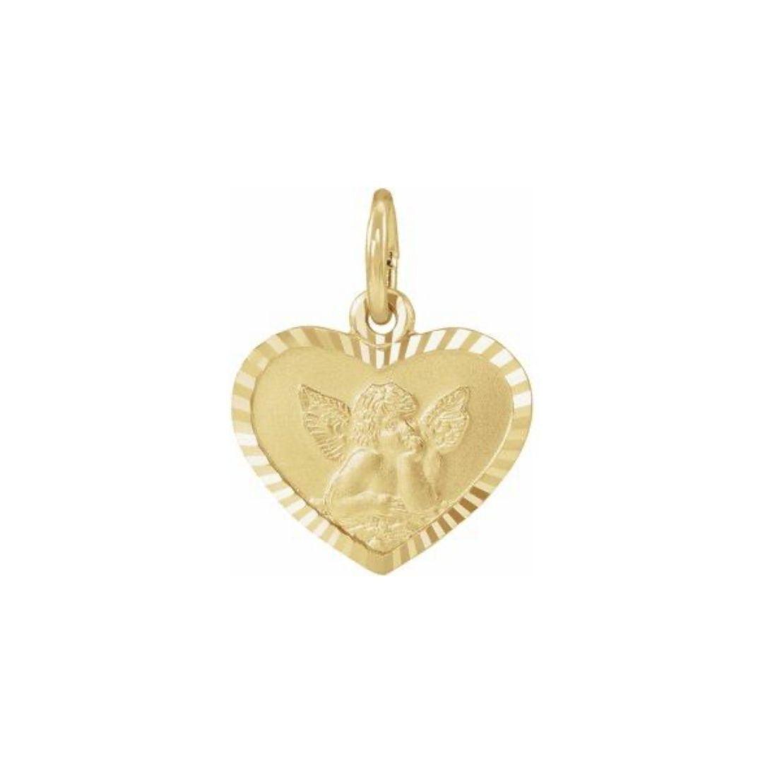 Heart Cherub Angel Medal - Elisha Marie Jewelry
