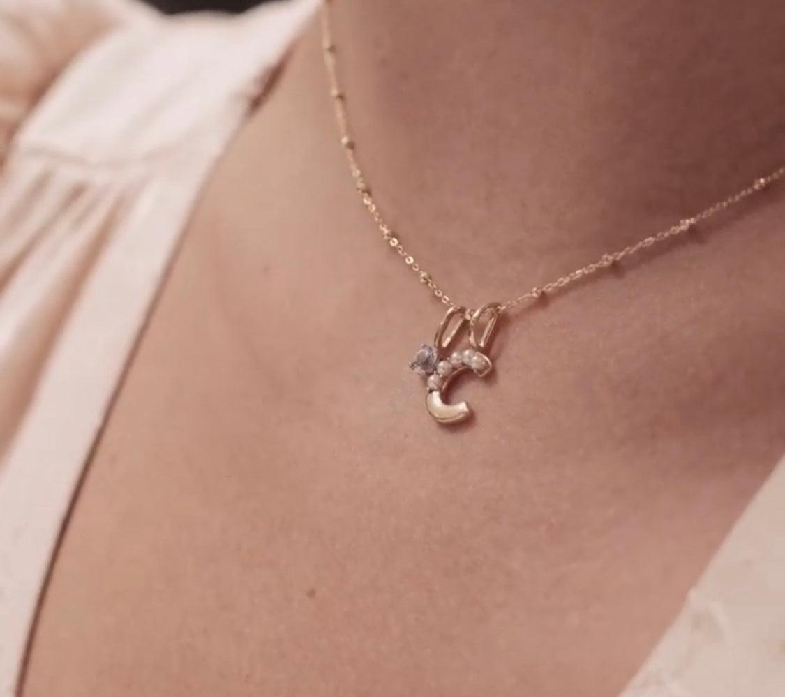 Pearl Initial Pendant - Elisha Marie Jewelry