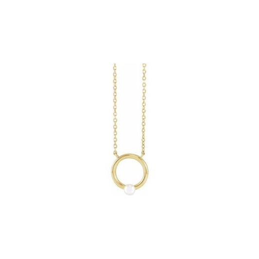 Seed Pearl Circle Necklace - Elisha Marie Jewelry