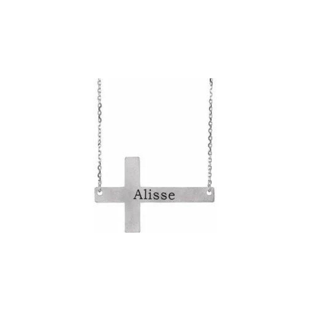 Sideways Cross Necklace - Elisha Marie Jewelry