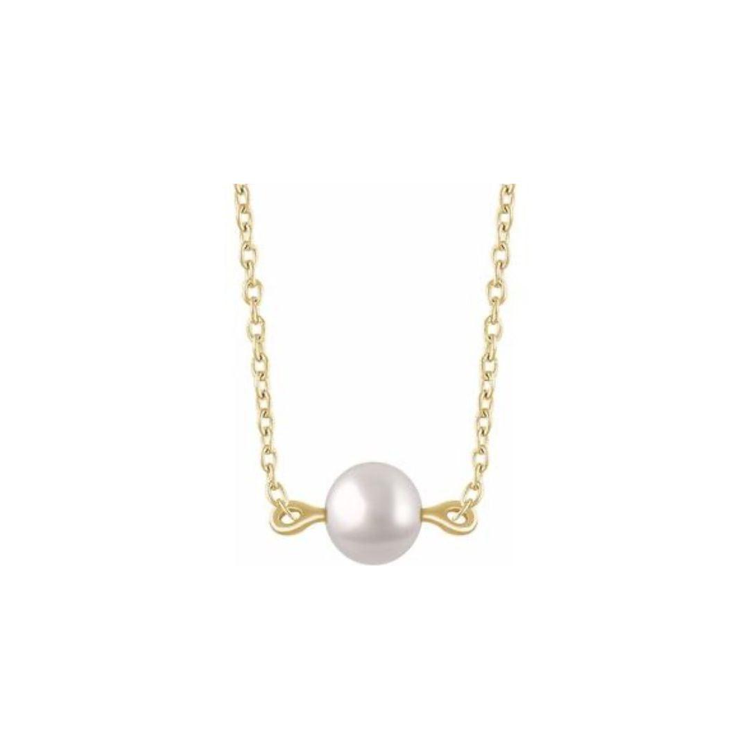 Tiny 14K Pearl Necklace - Elisha Marie Jewelry