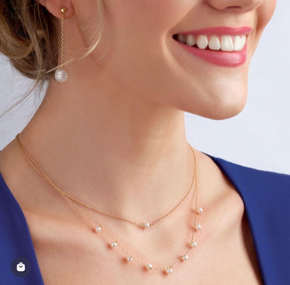 Tiny 14K Pearl Necklace - Elisha Marie Jewelry